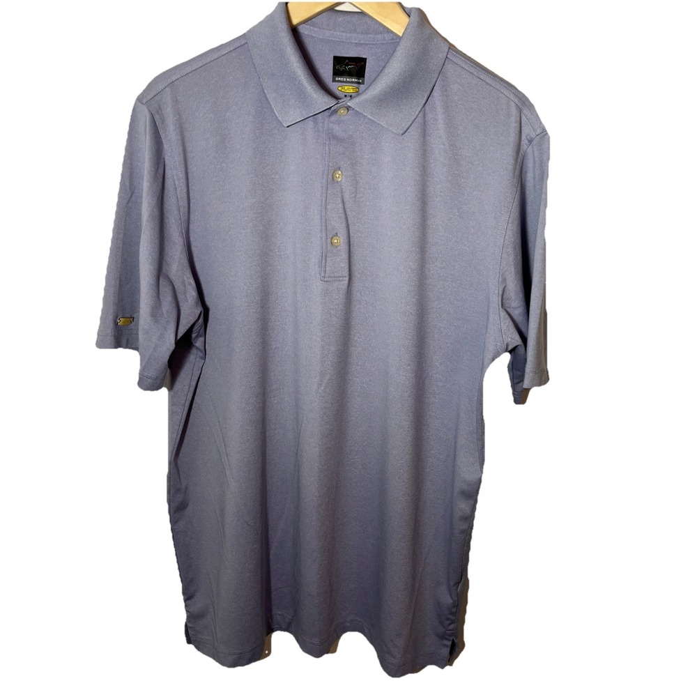 Greg Norman Men's Size Medium Play Dry‎ Light Blue Polo Golf Shirt